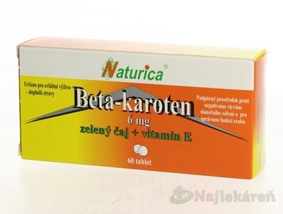 E-shop Naturica BETA-KAROTÉN + zelený čaj + vitamín E