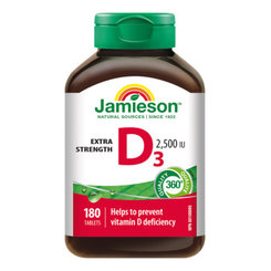 Jamieson Vitamín D3 2500 IU 180 tabliet