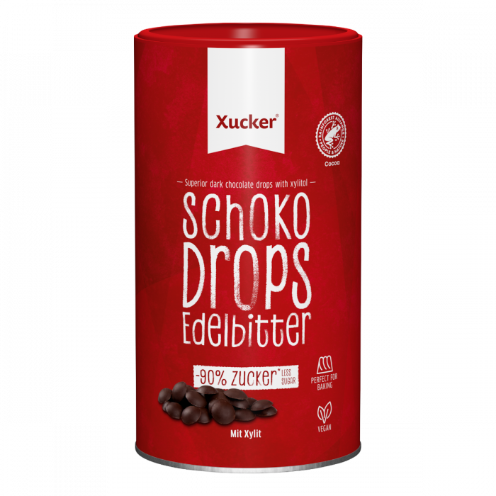 E-shop Dark Chocolate Drops - Xucker, horká čokoláda, 200g