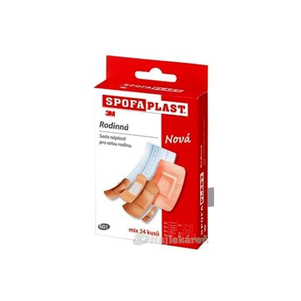 3M SPOFAPLAST č.601 Rodinná sada náplastí mix, 6 rôznych veľkosti 24ks