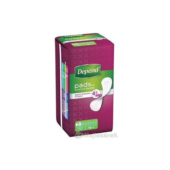 DEPEND MINI inkontinenčné vložky pre ženy 14ks