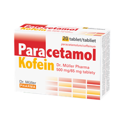 Paracetamol Kofein 500 mg/65 mg na bolesť a horúčku 20 tabliet