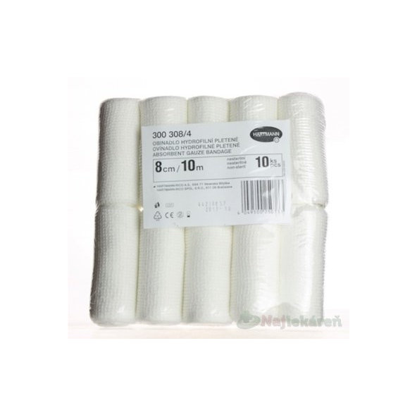 OVÍNADLO HYDROFILNÉ pletené, nesterilné (8cm x 10m) 10ks