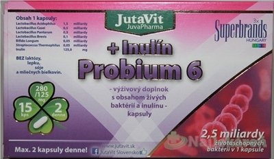 E-shop JutaVit Probium 6 + Inulín na podporu normálnej rovnováhy črevnej flóry, cps 1x15 ks