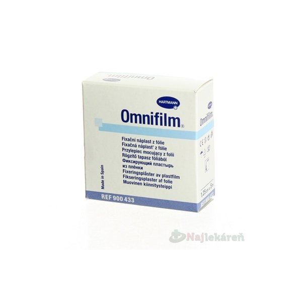OMNIFILM hypoalergénna náplasť fixačná z transparentnej fólie (1,25cmx5m) 1ks