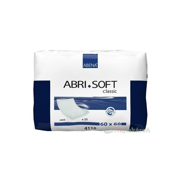 ABENA ABRI SOFT 60x60cm podložka absorpčná, savosť 1300 ml, 25ks