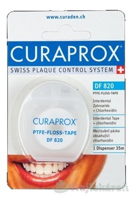 E-shop CURAPROX DF 820 PTFE teflónová dentálna páska, 35 m, Gleit 1 kus