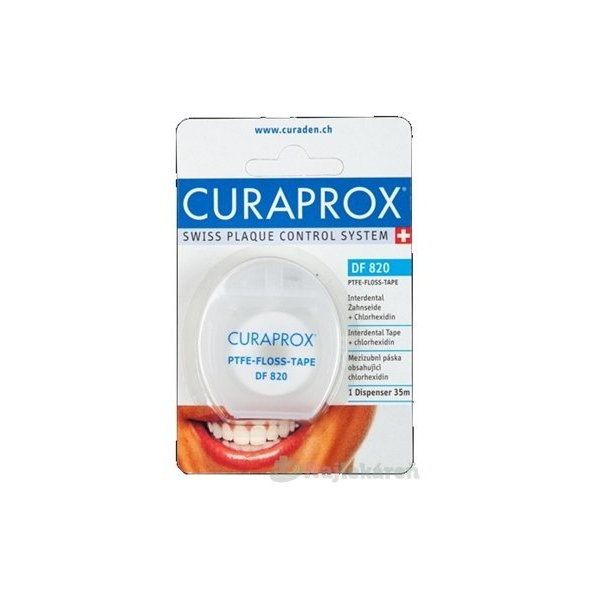 CURAPROX DF 820 PTFE teflónová dentálna páska, 35 m, Gleit 1 kus