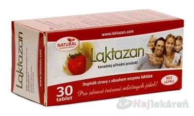 E-shop LAKTAZAN tablety enzým laktáza s príchuťou jahody 30ks