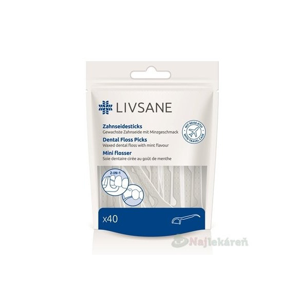 Livsane voskovaná zubná niť