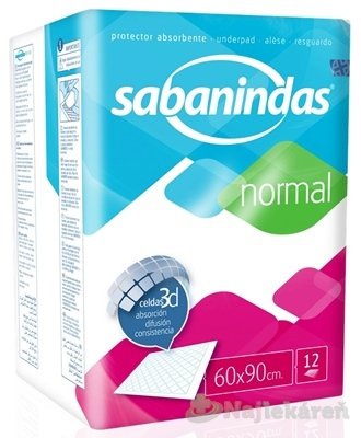 E-shop Sabanindas Normal podložka absorpčná (60x90 cm), 12ks
