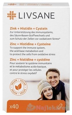 E-shop Livsane Zinok + Histidin + Cystein 40 tbl