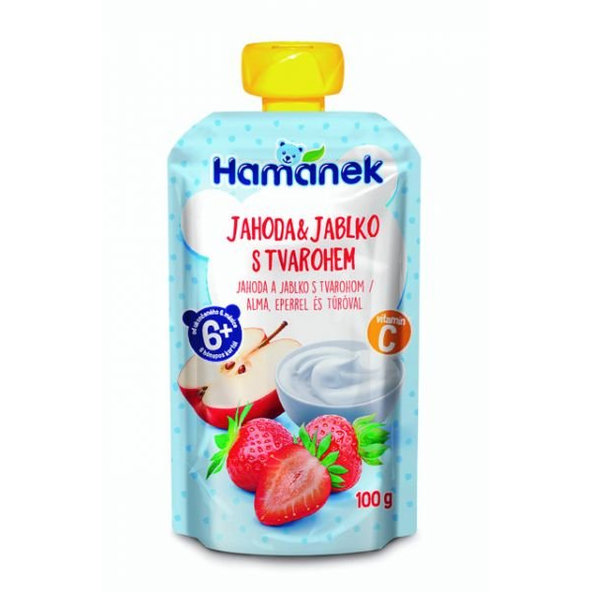 HAMÁNEK Jahoda & jablko s tvarohom 100 g