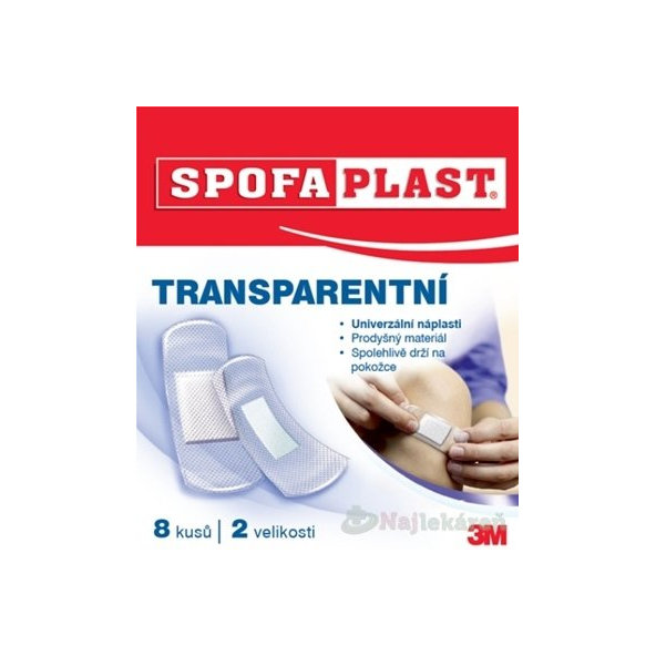 3M SPOFAPLAST č.177 Náplasť TRANSPARENTNÁ 2 veľkosti, v obálke 8ks