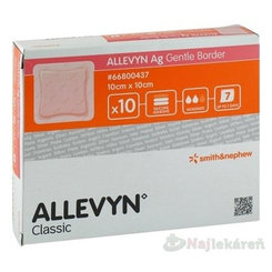 ALLEVYN Ag Gentle Border Krytie na rany 10x10cm 10ks
