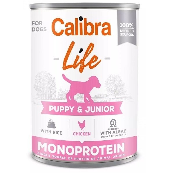 E-shop Calibra KONZERVA dog Puppy & Junior Life Chicken & Rice 6 x 400g