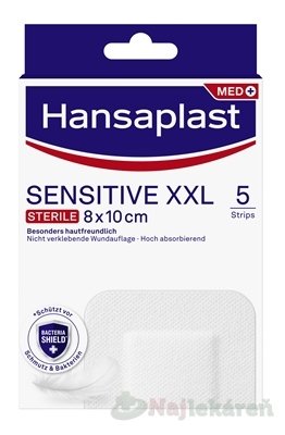 E-shop Hansaplast MED SENSITIVE XXL náplasť (8x10 cm), 5ks