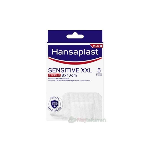 Hansaplast MED SENSITIVE XXL náplasť (8x10 cm), 5ks