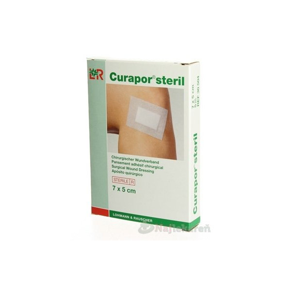 CURAPOR KRYTIE NA RANY S VANKÚŠIKOM 7x5cm chirurgické, samolepiace, sterilné 5ks