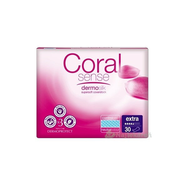 Coral Sense Extra vložky inkontinenčné, pre ženy, 33cm, 30ks