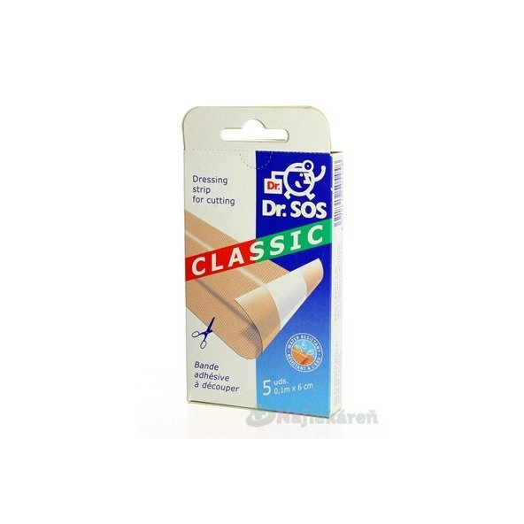 Dr. SOS Classic náplasť pásy vodeodolné (10cmx6cm) 5ks