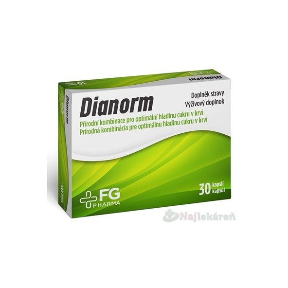 DIANORM na zníženie hladiny cukru a cholesterolu, 30 cps