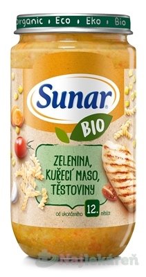 E-shop Sunar BIO príkrm ZELENINA, Kuracie MÄSO, CESTOVINY (od ukonč. 12. mesiaca) 235 g