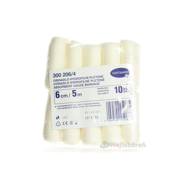 OVÍNADLO HYDROFILNÉ pletené, nesterilné (6cmx5m) 10ks