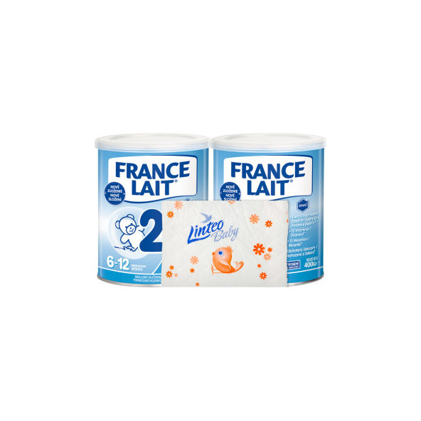 France Lait 2 mliečna výživa 6-12 m + Linteo Baby podložka