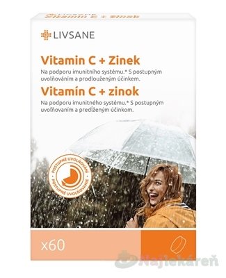 E-shop Livsane vitamín C 240mg + Zinok 10mg, 60 tbl