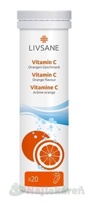 E-shop LIVSANE Vitamín C šumivé tablety, príchuť pomaranč 20 tbl