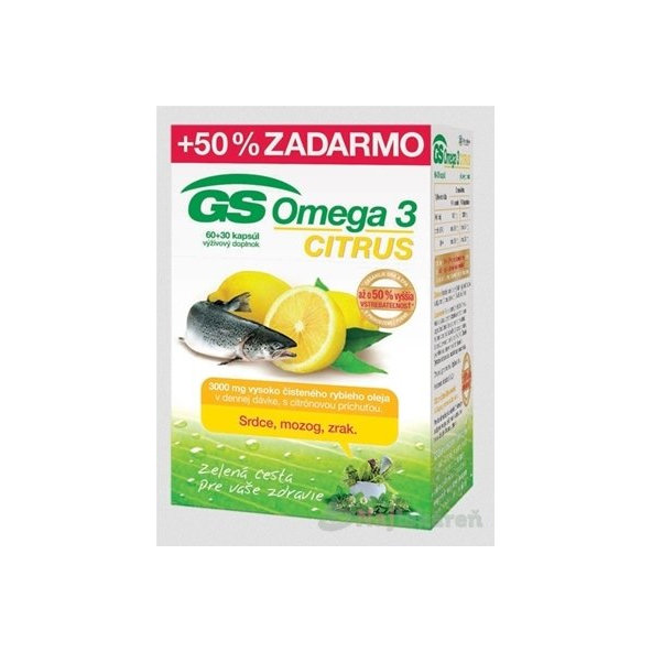 GS Omega 3 CITRUS 2015 na funkcie mozgu a srdca, 90ks