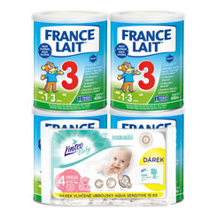France Lait 3 mliečna výživa 12-36 m + Linteo Baby plienky Maxi 8-15kg