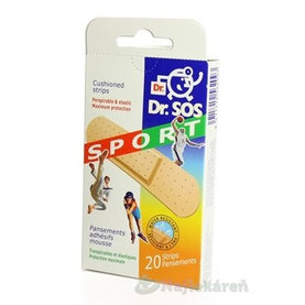 Dr. SOS ŠPORT náplasť prúžky mix vodeodolné (72x19mm)  20ks