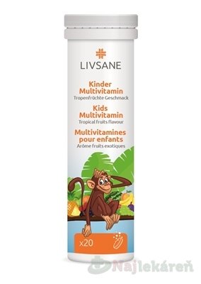 E-shop LIVSANE A-Z Multivitamín pre deti šumivé tablety 20 tbl