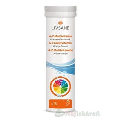 LIVSANE A-Z Multivitamín šumivé tablety, príchuť pomaranč 15 tbl