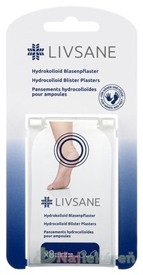 E-shop LIVSANE Hydrokoloidné náplasti na pľuzgiere 2 veľkosti (35x54 mm, 17x59 mm) 8 ks