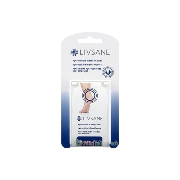 LIVSANE Hydrokoloidné náplasti na pľuzgiere 2 veľkosti (35x54 mm, 17x59 mm) 8 ks
