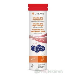 LIVSANE B12 šumivé tablety, príchuť čučoriedka 20 tbl