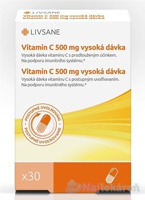 E-shop LIVSANE Vitamín C 500 mg s postupným uvoľňovaním 30 cps