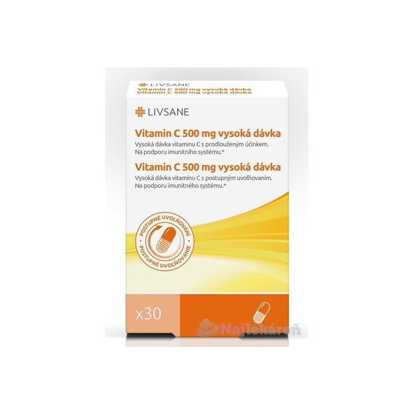LIVSANE Vitamín C 500 mg s postupným uvoľňovaním 30 cps