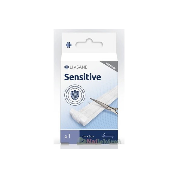 LIVSANE Náplasť Sensitive PREMIUM pás (1 m x 6 cm) na citlivú pokožku 1 ks
