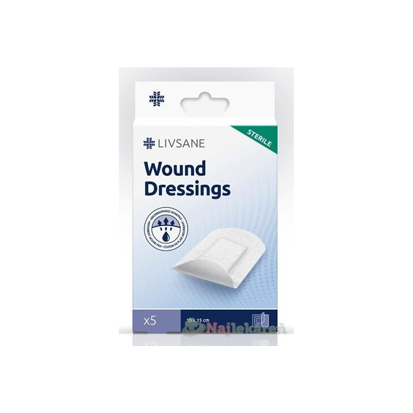 LIVSANE Náplasť sterilná 10x15cm, 5ks