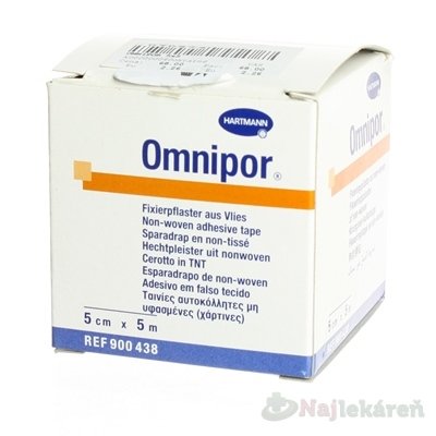 E-shop OMNIPOR náplasť fixačná z bieleho netkaného textilu (5cmx5m) 1ks