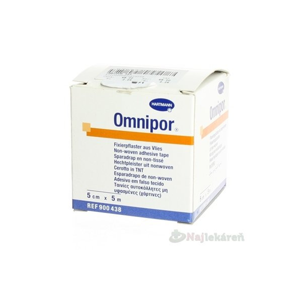 OMNIPOR náplasť fixačná z bieleho netkaného textilu (5cmx5m) 1ks