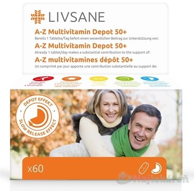 E-shop LIVSANE A-Z Multivitamín komplex 50+, 60 tbl