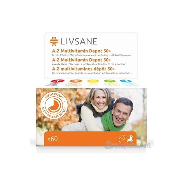 LIVSANE A-Z Multivitamín komplex 50+, 60 tbl