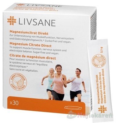 E-shop LIVSANE Magnesium Citrát Direct vrecúška s obsahom granulátu 30 ks