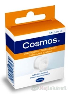 E-shop COSMOS Cievková jemná náplasť fixačná z netkaného textilu (1,25cmx5m) 1ks