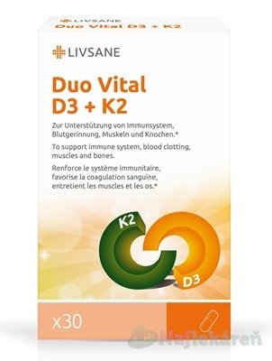 E-shop LIVSANE Duo Vital Vitamín D3 + K2, 30 cps